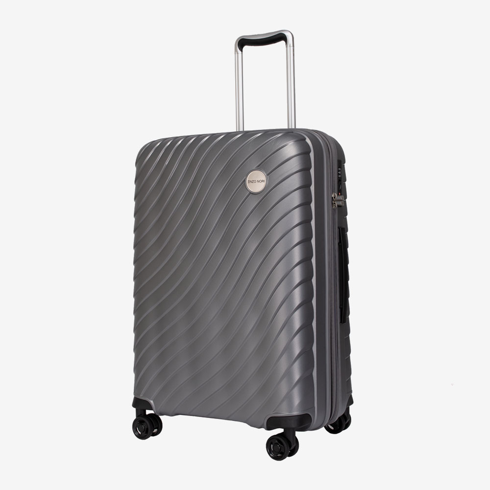 Hard Shell Suitcase ENZO NORI PORTO 68 cm ultra light Polypropylene Gray