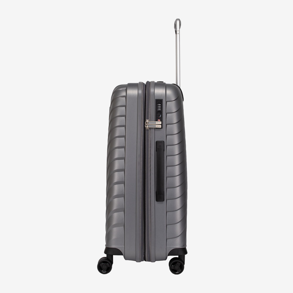 Hard Shell Suitcase ENZO NORI PORTO 68 cm ultra light Polypropylene Gray
