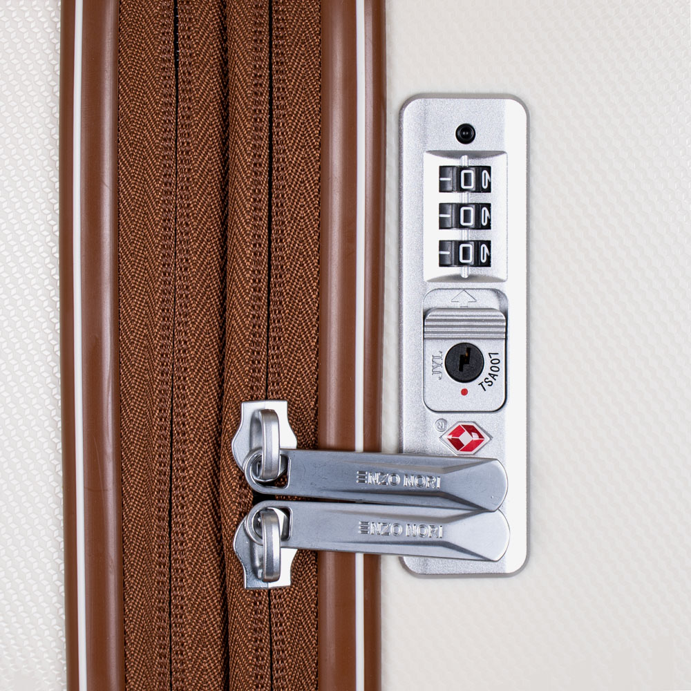 4 Wheeled Suitcase ENZO NORI LONDON 76 cm Polypropylene Beige